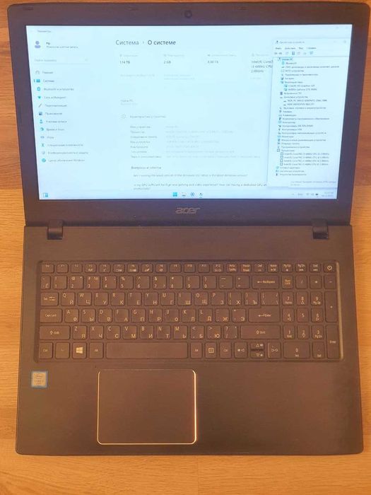 acer aspire e5 i3 6006/8gb ddr4/256 ssd m2/1tb hdd/FHD