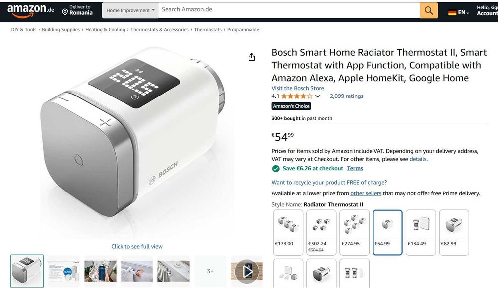 Bosch Smart Home Thermostat II pentru calorifer