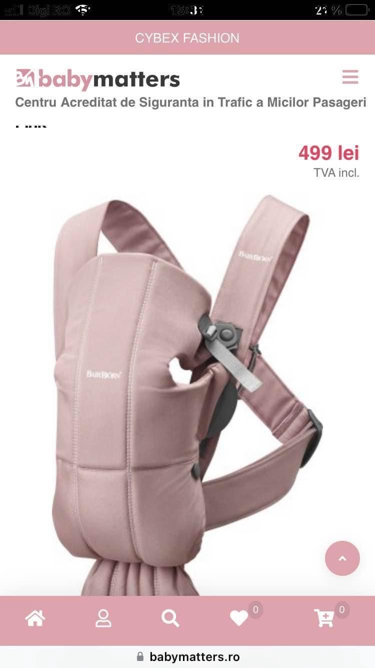 Marsupiu pentru bebelusi BabyBjorn Mini, Bumbac