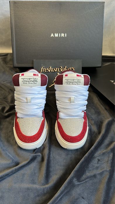 Amiri Ma-1 Crystal Burgundy Red (size 38)