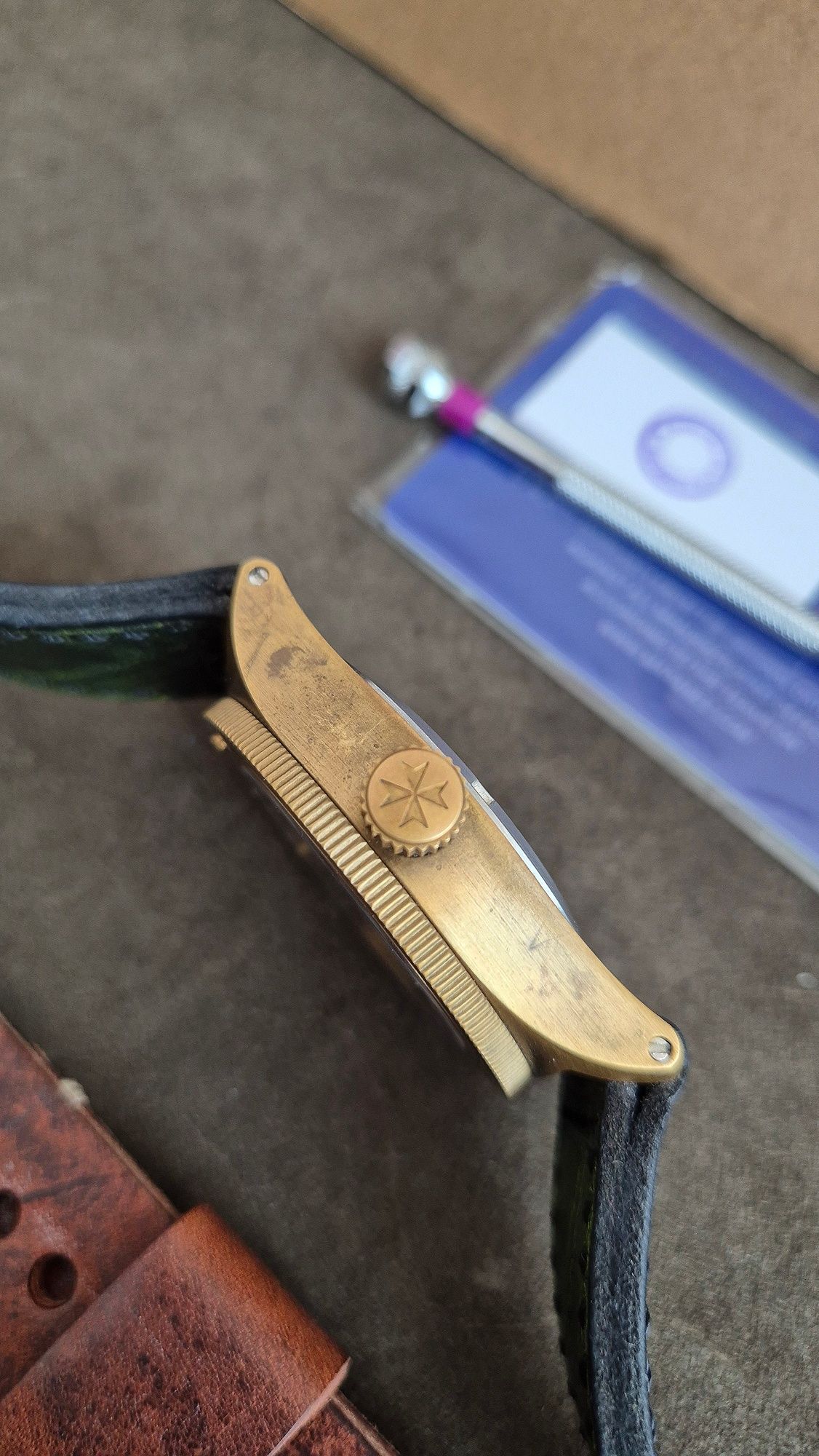 Часовник Maranez Talay Brass Green Dial