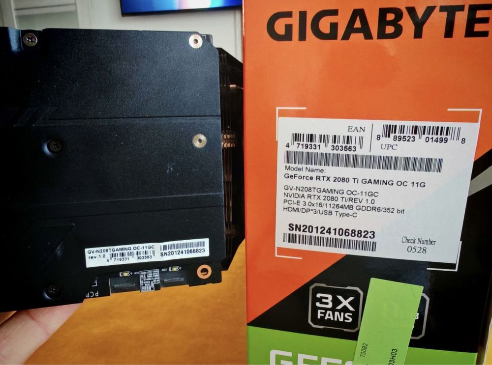 RTX 2080TI GIGABYTE 11GB oc 3x