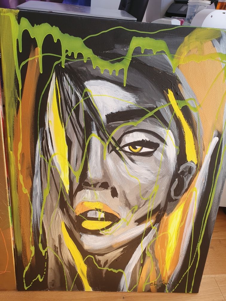 Tablouri  acryl pe canvas pictate manual 50×600
