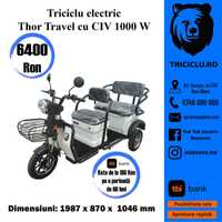 Triciclu NOU electric Thor Travel 1000W Agramix