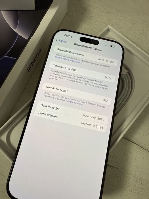 Iphone 16 Pro Max 256Gb Full Box Intretinut Adaptor cadou