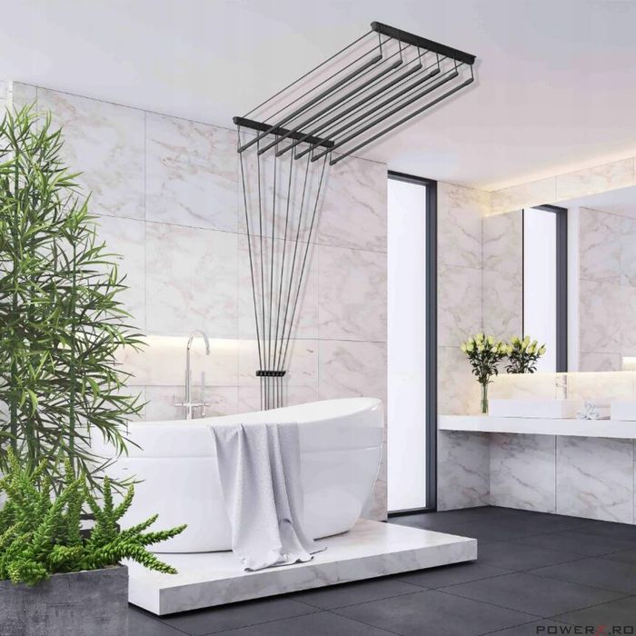 Uscator rufe de tavan, 6x130 cm, negru, Sepio