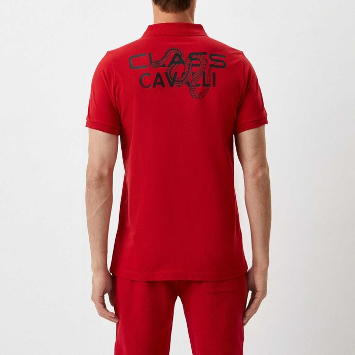 Оригинална мъжка поло тениска Cavalli Class OXT60H-JD060_ROSSO !!!