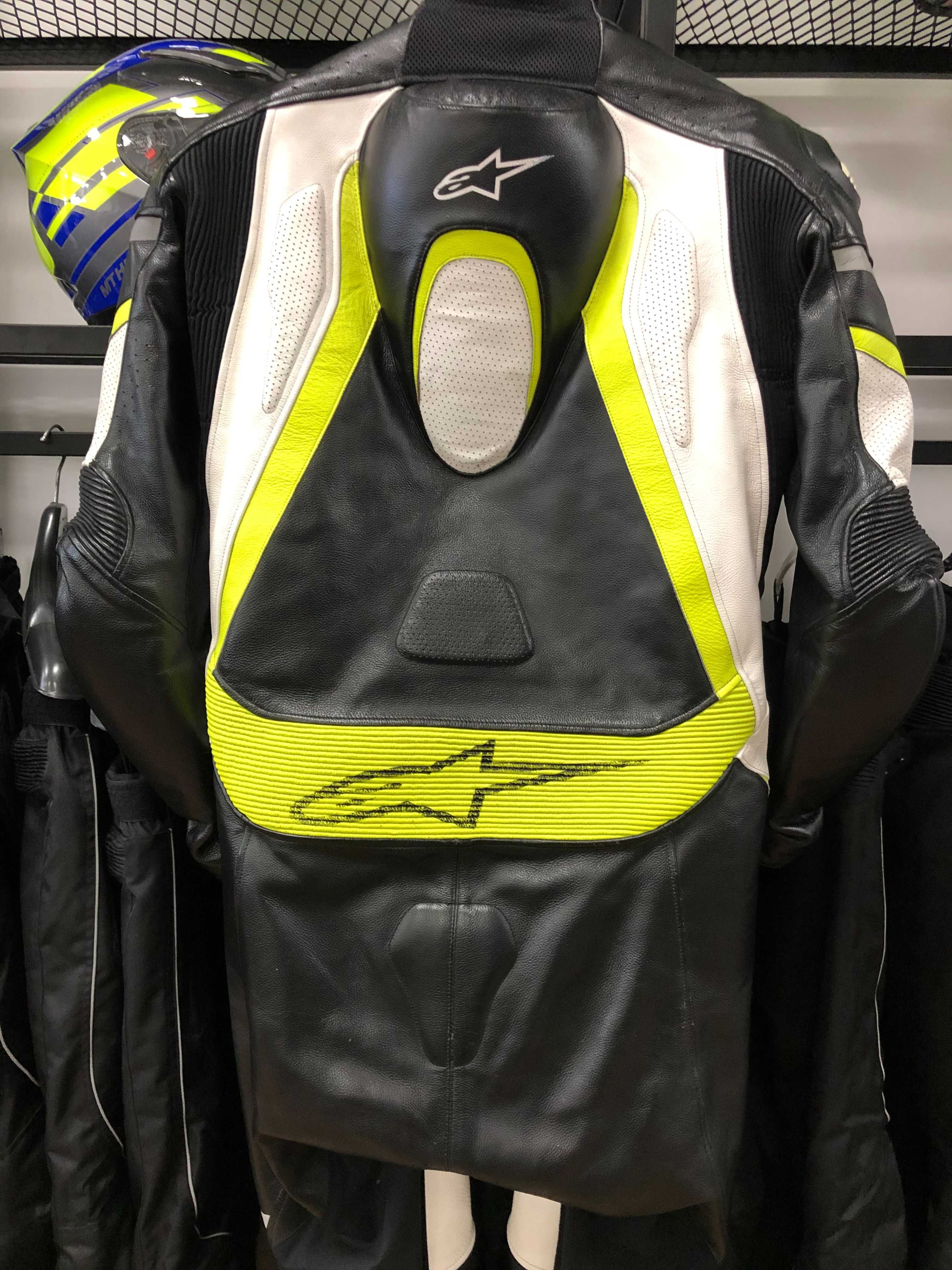 Кожен мото екип ALPINESTARS CHALLENGER,1 част,56-XL,гърбица,слайдери