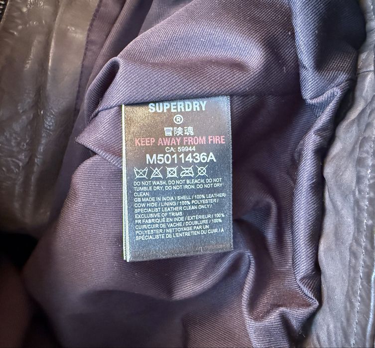 Superdry Leather Jacket ОРИГИНАЛНО мъжко кожено яке - M