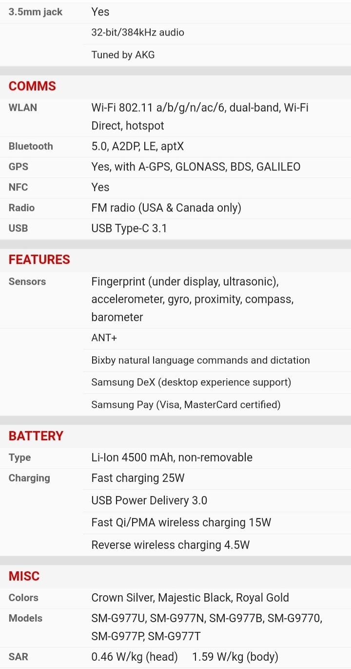 Samsung S10 5G mode in korea