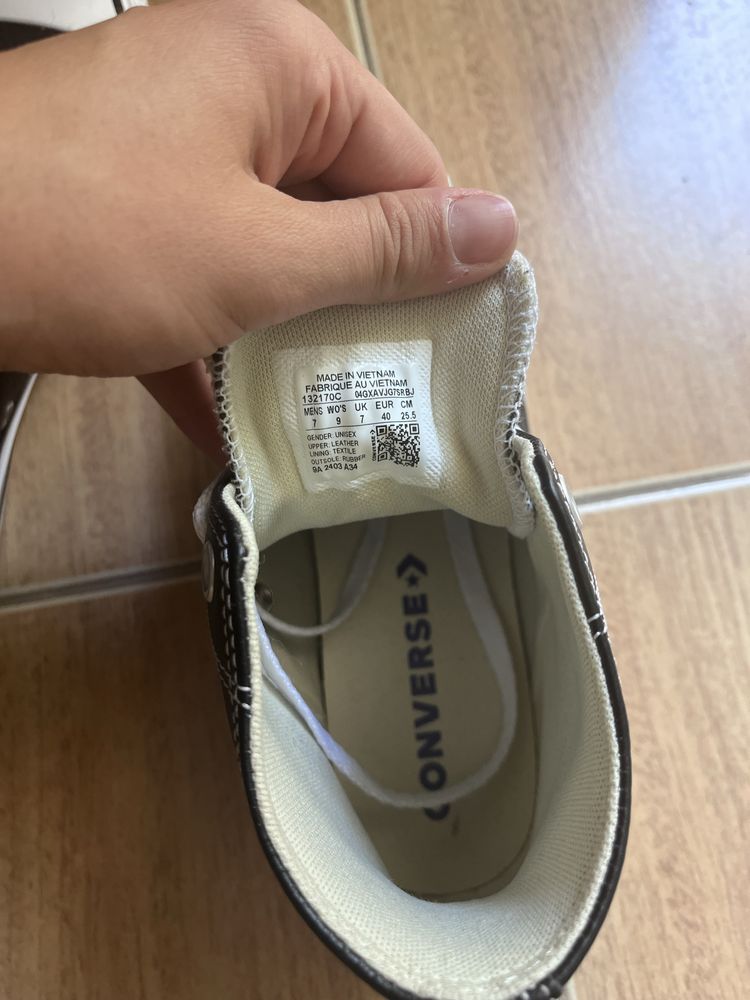 Дамски черно кожени Converse, EUR 40