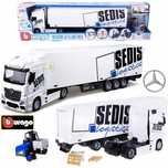 Bburago Камион с мотокар, отварящи се врати, MERCEDES-BENZ ACTROS