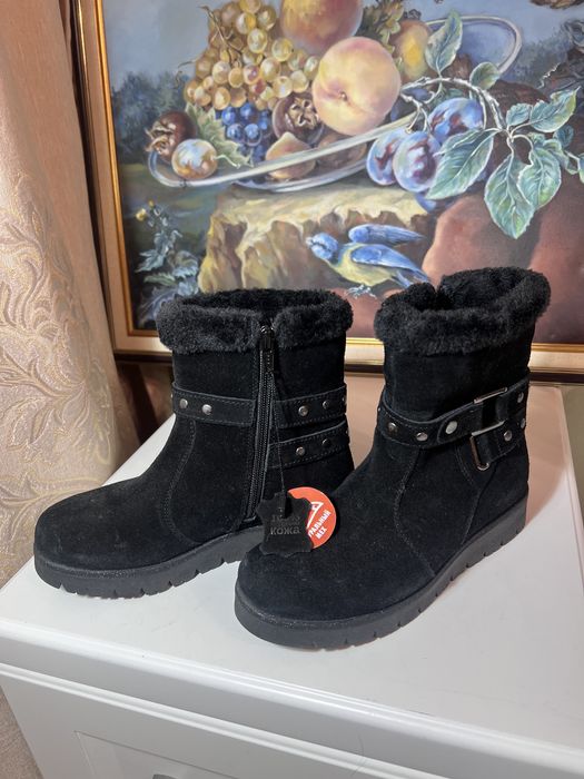 сапоги для девочки новые 33 размер кожа замша