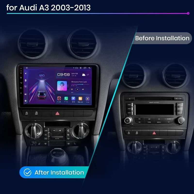 Navigatie Dedicata Audi A3 (2003 - 2013), 9 Inch, BT, WiFi, Carplay
