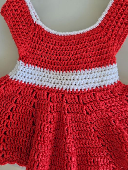 Плетена бебешка рокля 6м