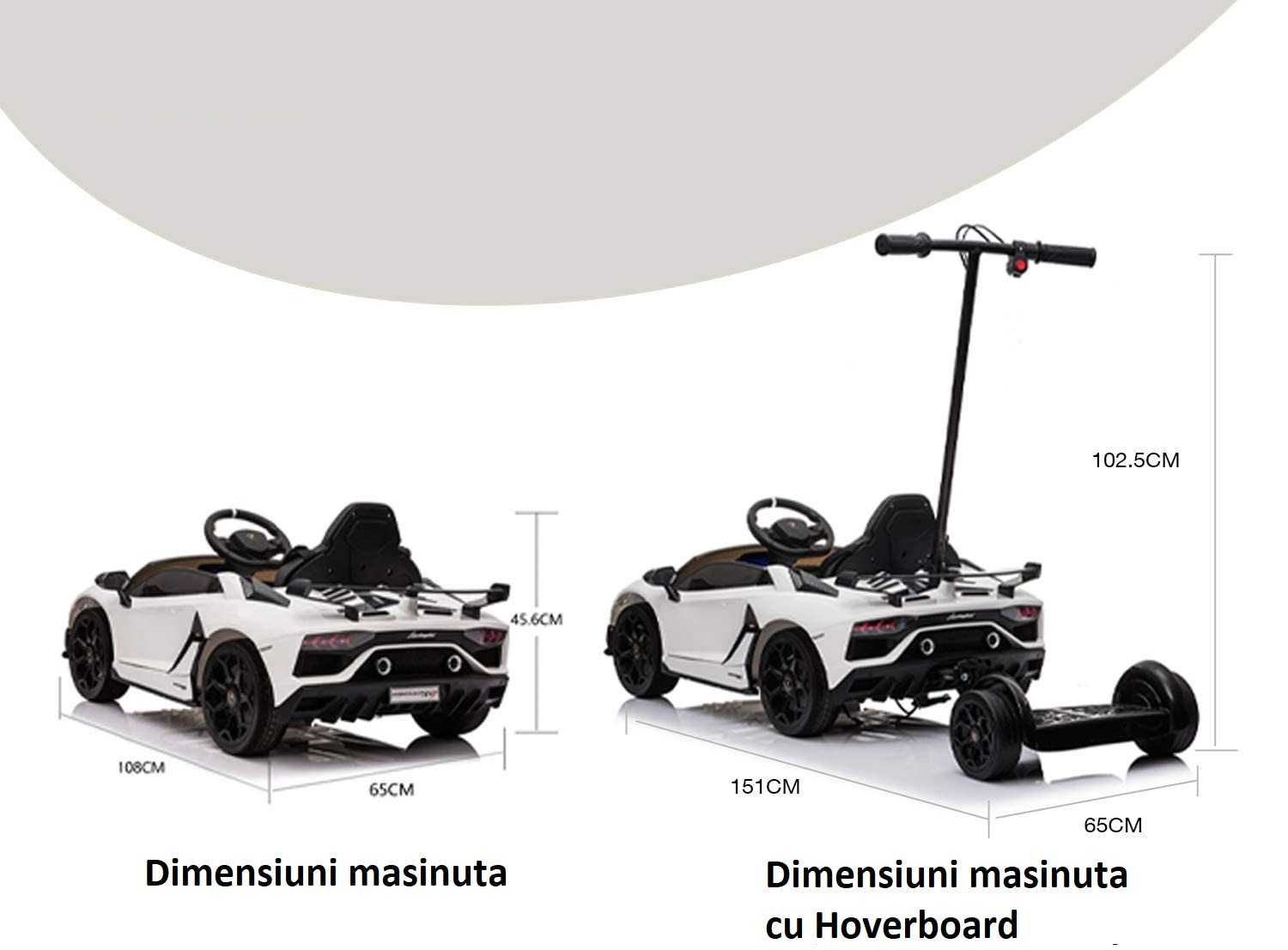 Masina electrica Lamborghini Aventador SVJ 70W 12V cu Hoverboard #Rosu