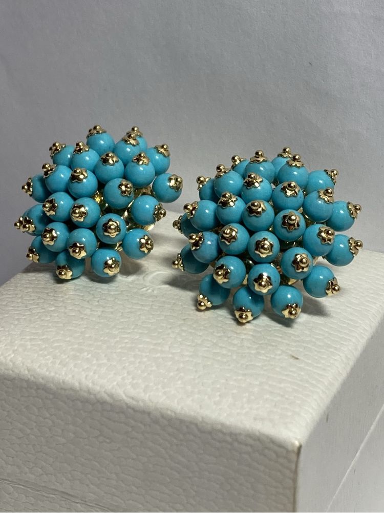 Cercei aur 18kt.cu turquoise