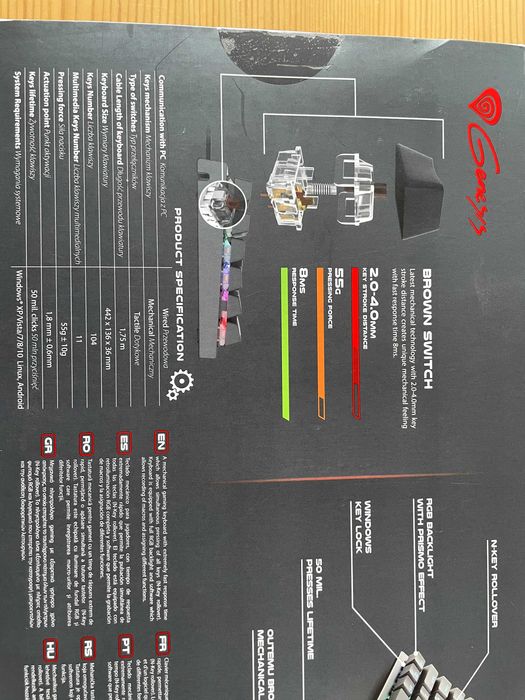 Механична геймърска клавиатура Genesis Thor 300 RGB