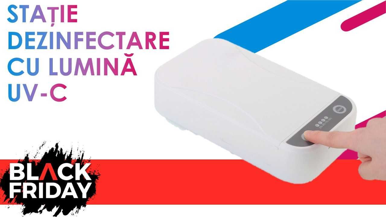 STAȚIE DEZINFECTARE CU LUMINĂ UV-C (pentru Smartphone,masca,chei,bani)