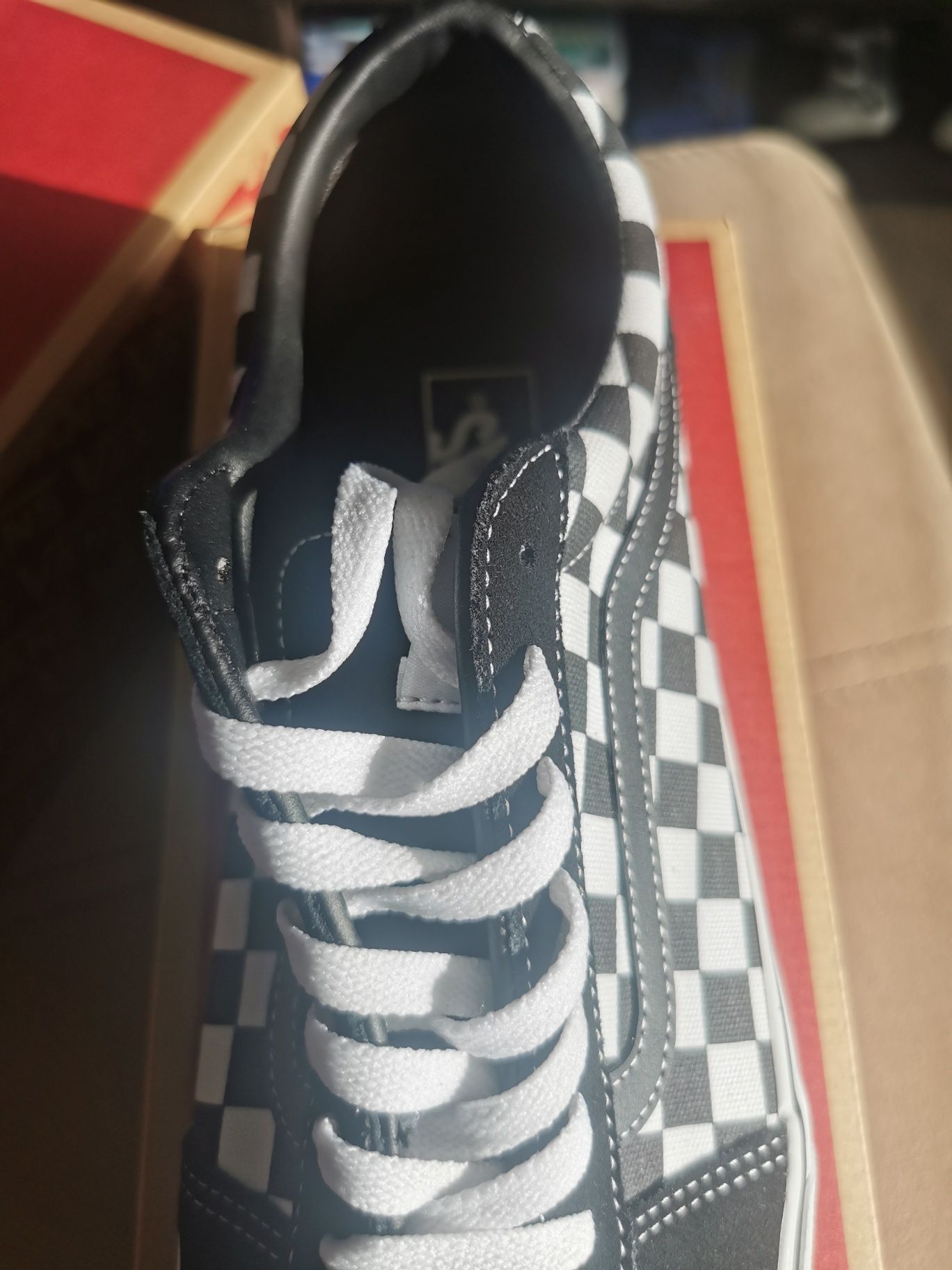 Vans Ward Chechered Trainers Chk Blk/Wht.