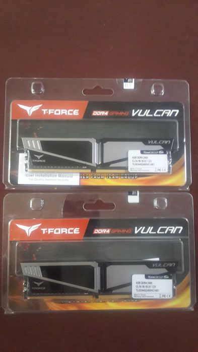 Новая игровая память ОЗУ DDR4 2400 2X4GB TEAMGroup TForce Vulkan(cl14)