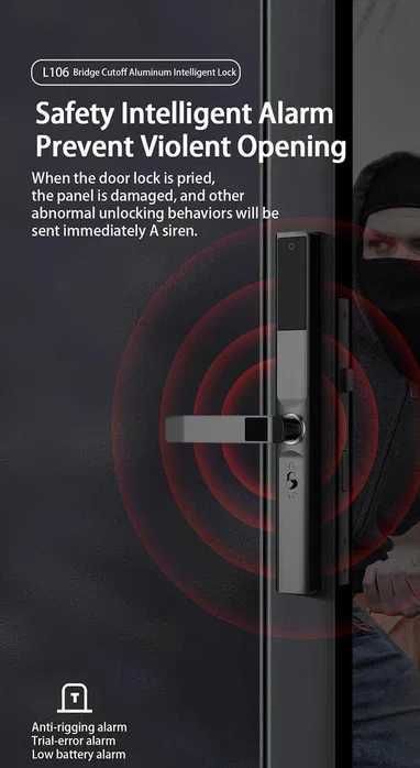 Yală inteligentă cu deblocare prin amprentă, parolă si aplicație