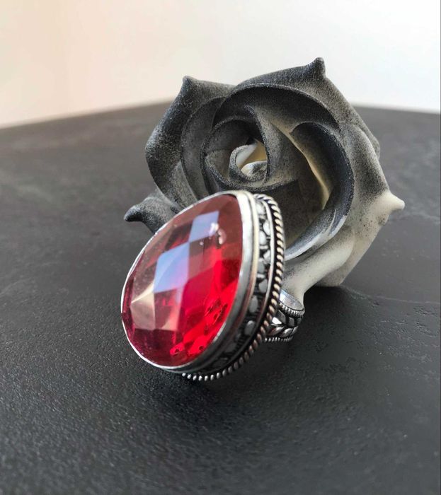 Inel Argint 925 Vintage cu Piatra Semipretioasa Granat
