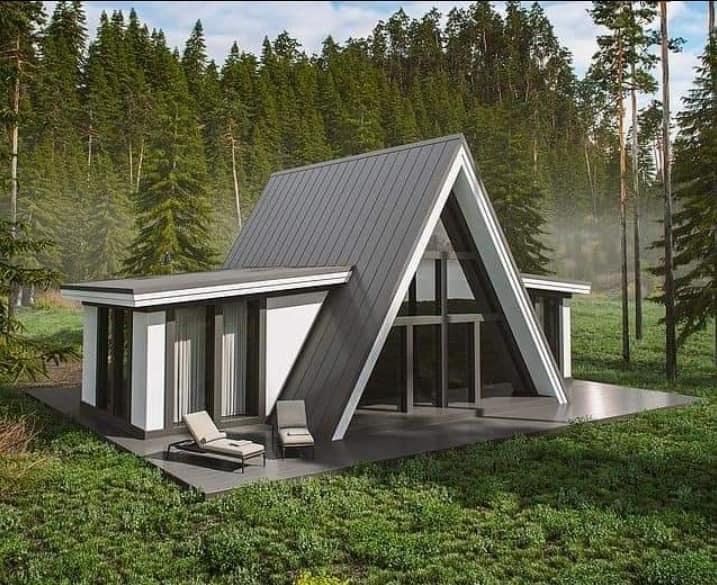 Vand casa pe structura metalica, containere si cabane tip A