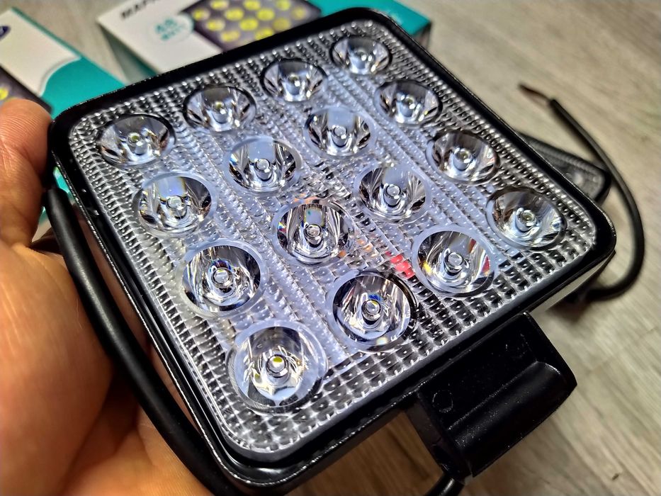 Set 2 proiectoare MAFREET LED auto offroad 48W, 16 LED, 12V-24V