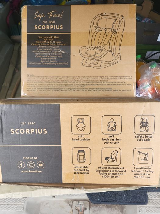 Детско столче за лек автомобил кола , ново в кашон, не е изофикс