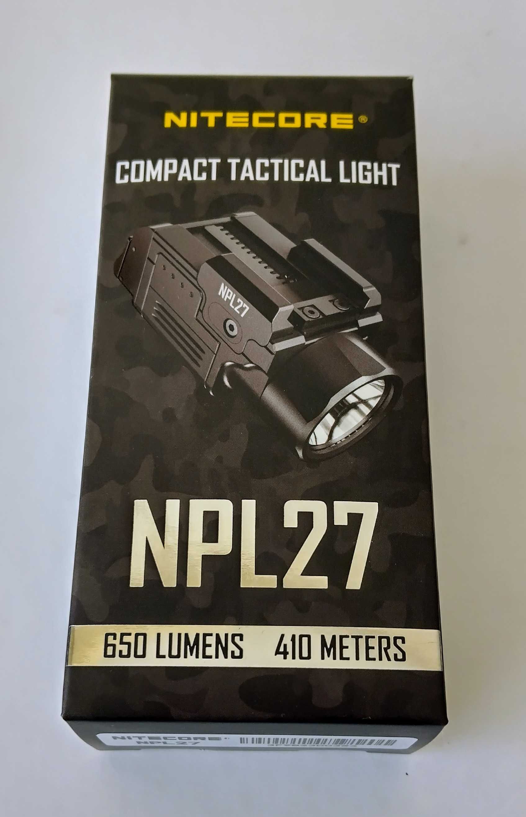 Тактически прожектор за пистолет NITECORE NPL27 410 метра, ЧИСТО НОВ!