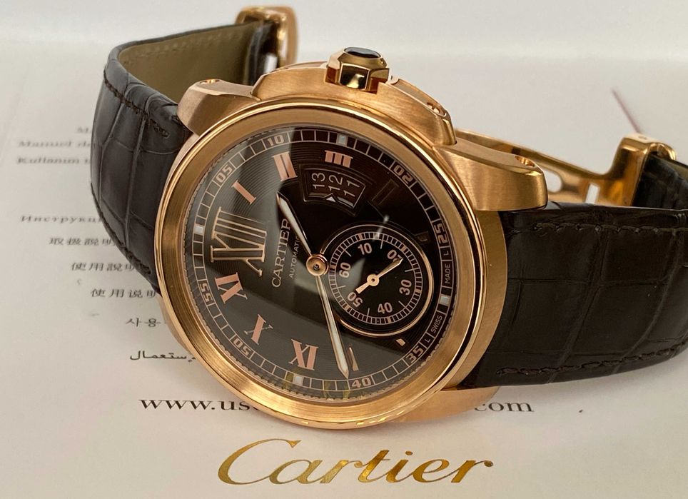 18K Масивен Златен Часовник Cartier Calibre de Cartier 44mm; Като НОВ!