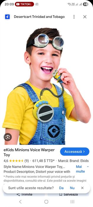 Jucarie schimbator voce interactiv minions