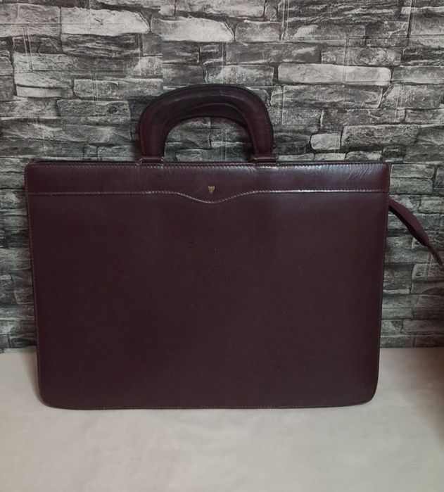Servieta geanta barbateasca de mana vintage,piele naturala.