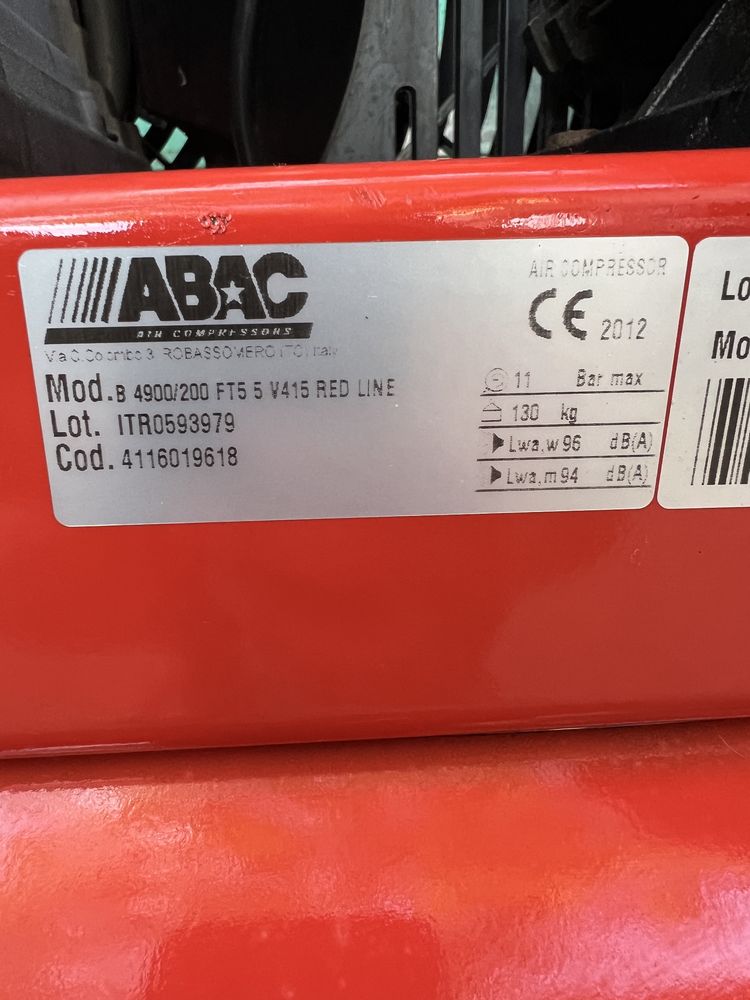 Compresor profesional ABAC 200 l ( trifazic ) 220/3.80 tensiune