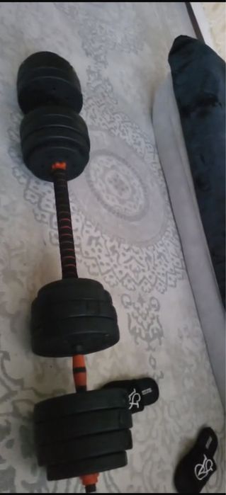 Гантел 20кг каждый, екеуі қосылат общий 40кг