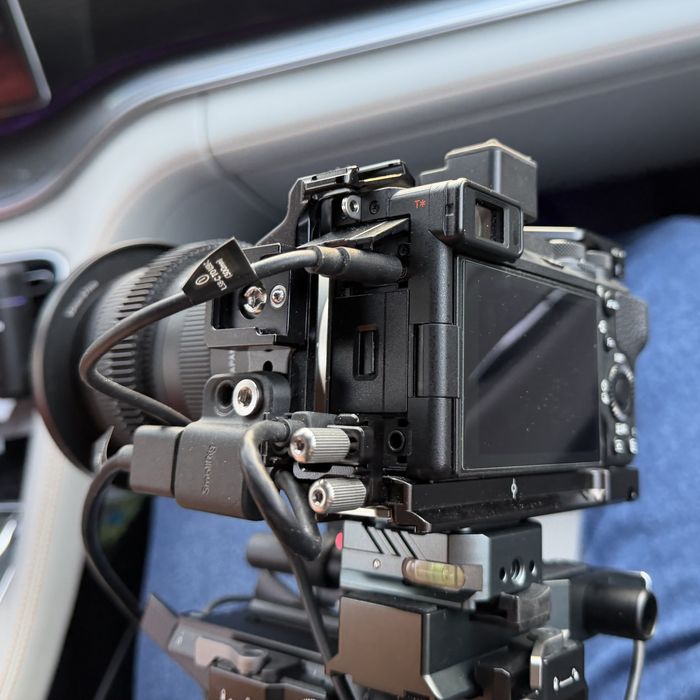 Sony a6700 body + small rig cage + dji mic 2 adapter