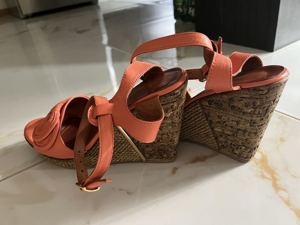 Италиански сандали платформа Pera Donna 39 като нови естествена кожа