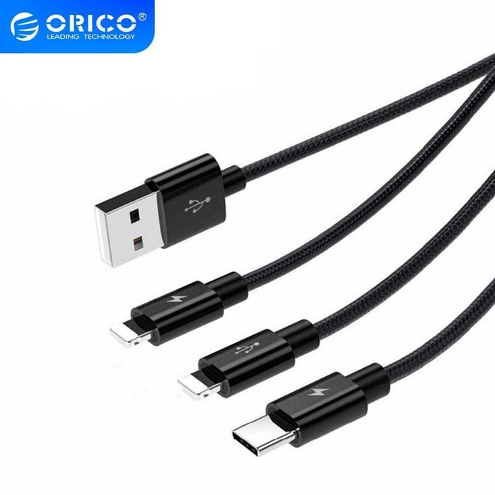 3in1 Cablu USB de incarcare rapid micro USB / USB-C / lighting, 3A