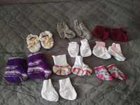 Вязанные пинетки, носочки от 1-2 месяцев