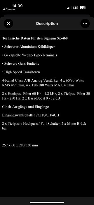Amplificator(statie) subwoofer esx signum sx-460