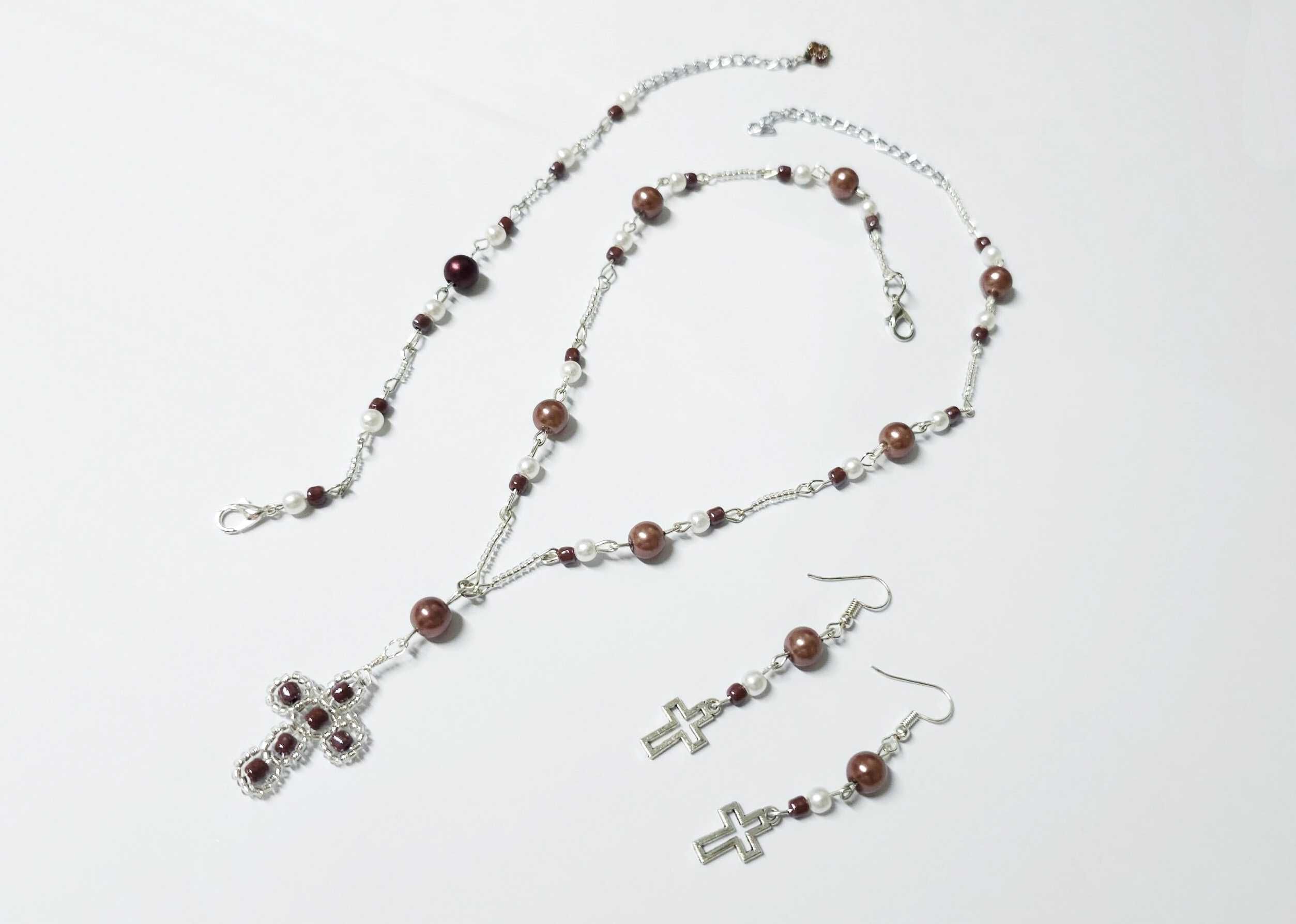 Seturi cruciulite, multe culori, colier, bratara, cercei, cruci unicat