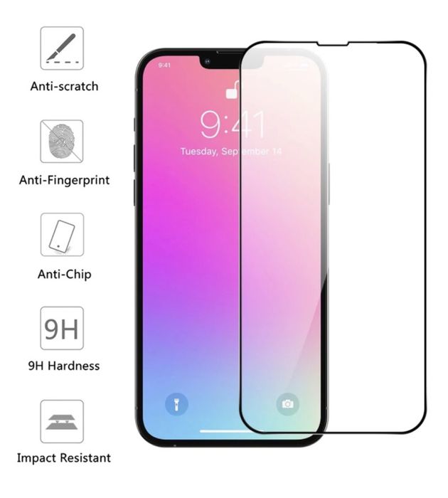 Folie Sticla Iphone 14/15/16E/17/PRO/MAX/PLUS HD Glass Complet 100H