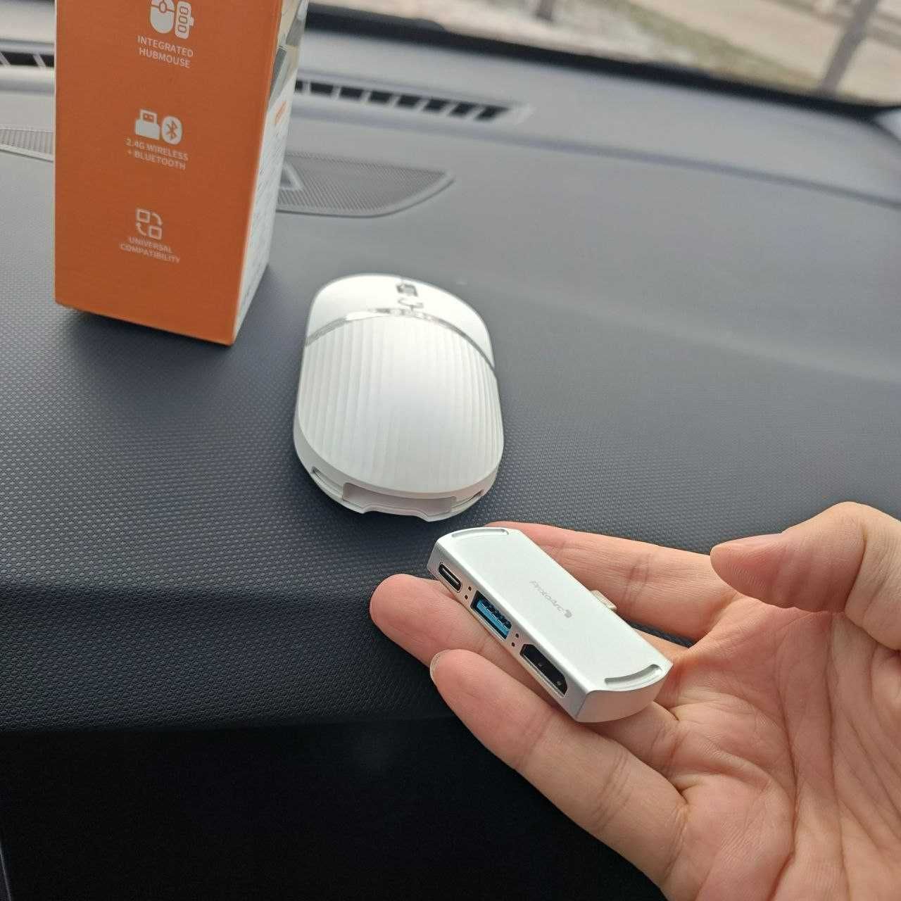 ProtoArc Hub Mouse — мышь с USB-хабом, Bluetooth, 3 устройства