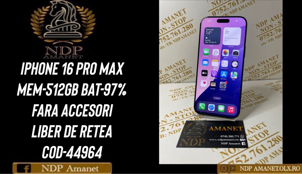 NDP Amanet Braila Iphone 16 Pro Max 512gb (44964)