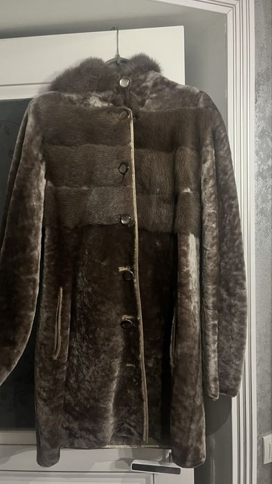 Шуба натуральная мутон/норка, 46-48