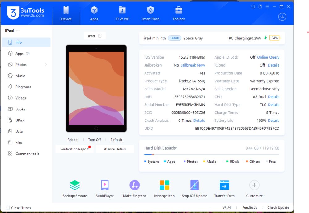Ipad mini 4 Cellular 128gb
