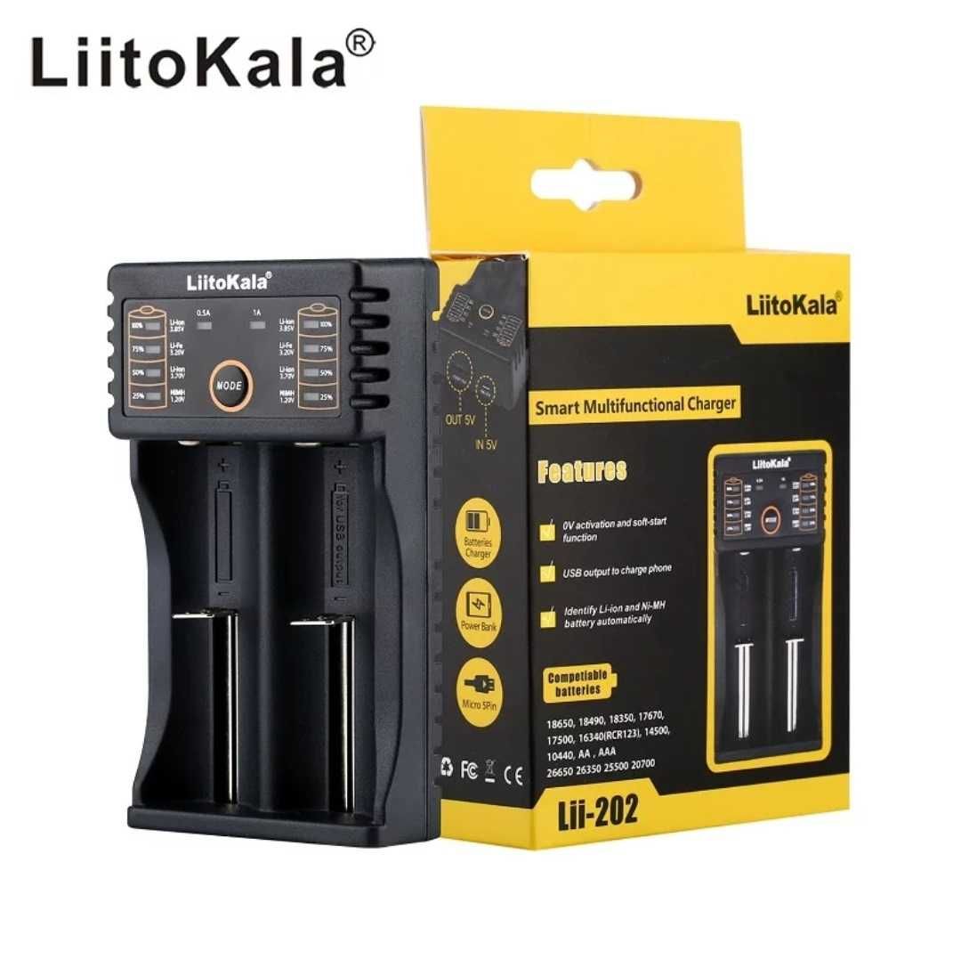 Зарядное устройство LiitoKala на 1, 2 или 4 слота 18650 и др (зарядка)