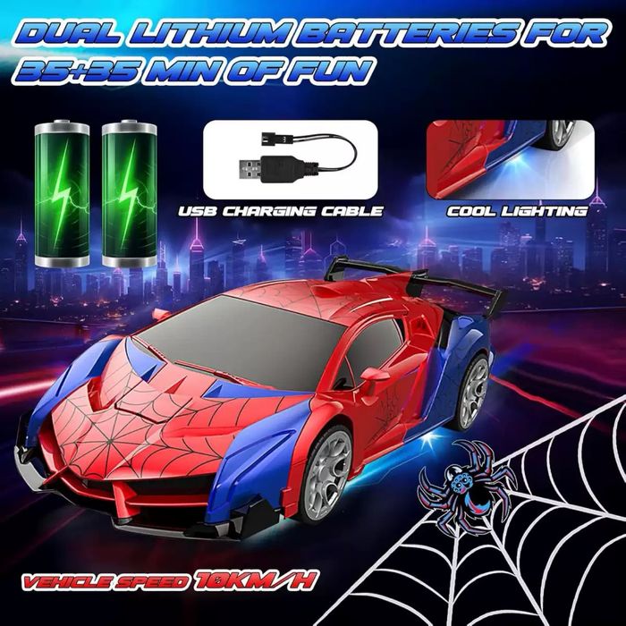 RC Spider көлік – трансформация, трюктер, зарядталатын, трансформер