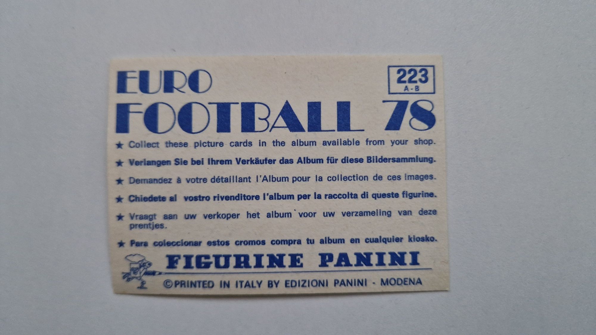 Sticker dublu Panini Euro 78